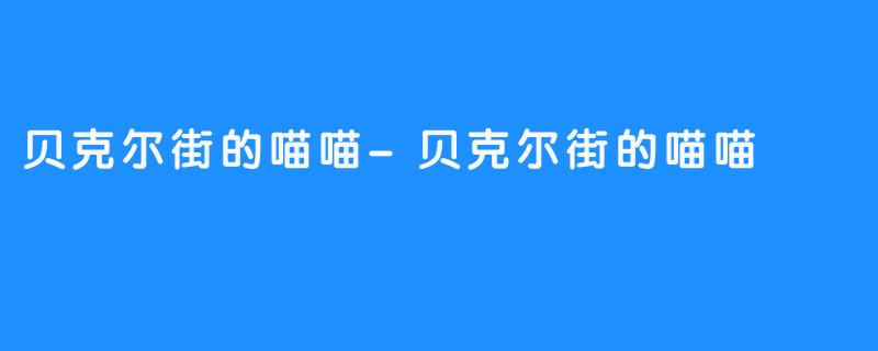 贝克尔街的喵喵-贝克尔街的喵喵